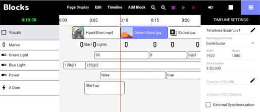 Blocks Timeline